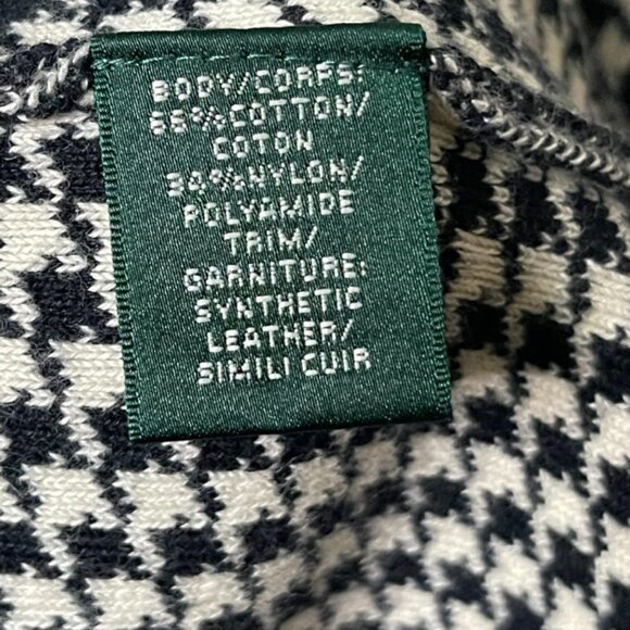 Ralph Lauren | Black and White Houndstooth Knit Sheath Dress - Picture 7 of 8